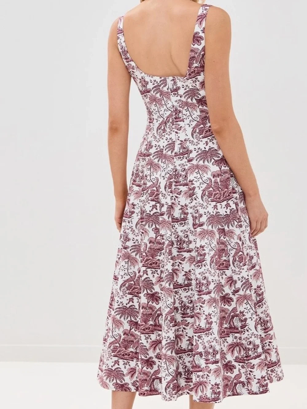 STAUD Wells Dress in Bordeaux Toile